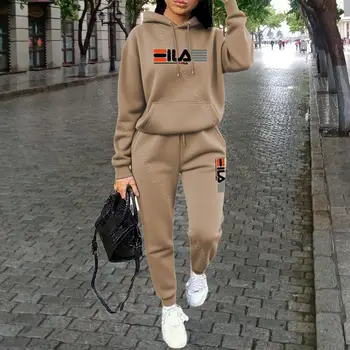 Womens Clothing Autumn Winter Hoodies Pants Fashion High Quality Aesthetic Luxury Brand Designer Streetwear Pants Sets for Women 1