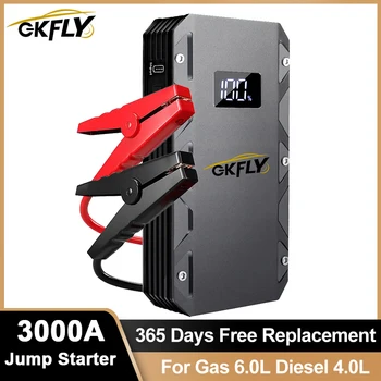 GKFLY 3000A Avviamento per auto Dispositivo di avviamento 12V Accumulatori e caricabatterie di riserva Caricabatteria per auto per avviamento per auto diesel a benzina
