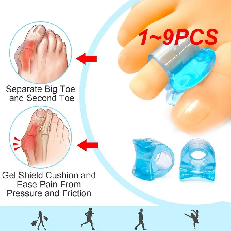

1~9PCS Toe Separator Bone Corrector Straightener Silicone Gel Thumb Valgus Finger Protector Bunion Adjuster Feet Tool