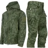 New Men's Winter Jacket Tactical  Sets Fleeced Sharkskin Windproof Waterproof Padding Suits Paintball Uniform Pockets Camo 3