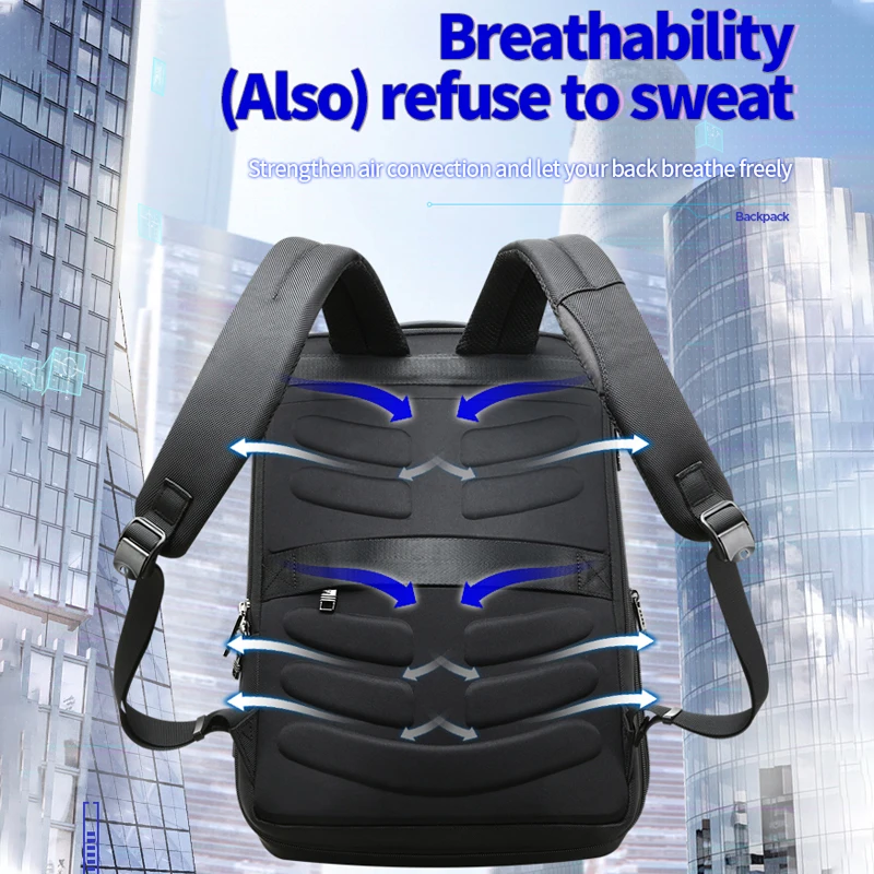 BOPAI Travel Backpack Men Business Backpack School Expandable USB Bag Large Capacity 15.6 Laptop Waterproof Fashion Backpacks 4