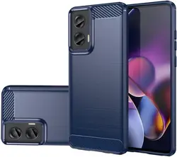 Soft TPU Shock Absorption Case with Carbon Fiber Design for TPU (Blue)