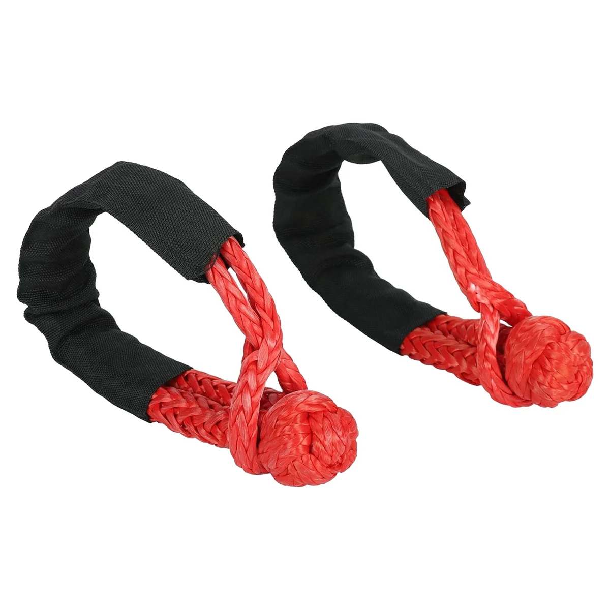 

2PCS Red 1/2Inch X 22Inch Soft Hook and Loop Rope Synthetic Traction Recovery Strap 43000LBS Breaking Power