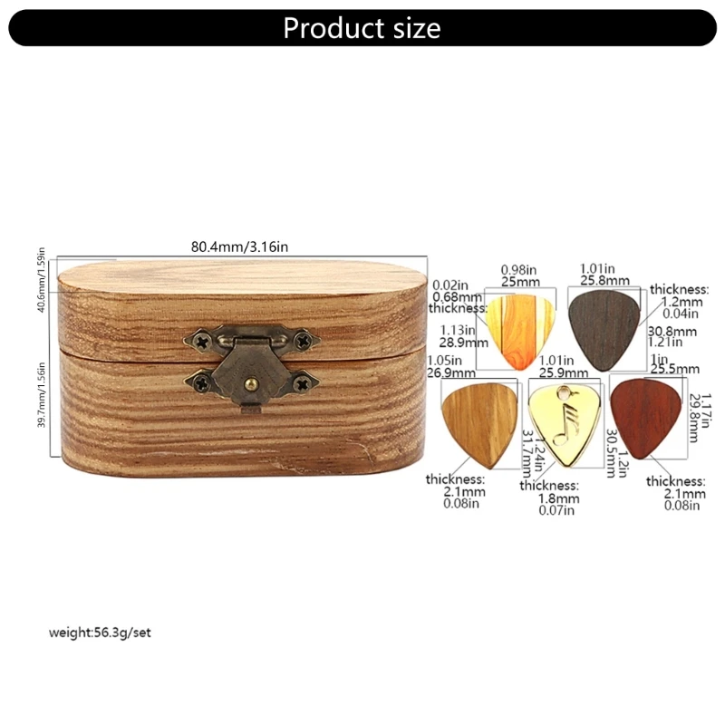 Portable Guitar Pick Storage Box, Container, Holder, Collector, Gift for Guitarist, 5 Guitar Pick