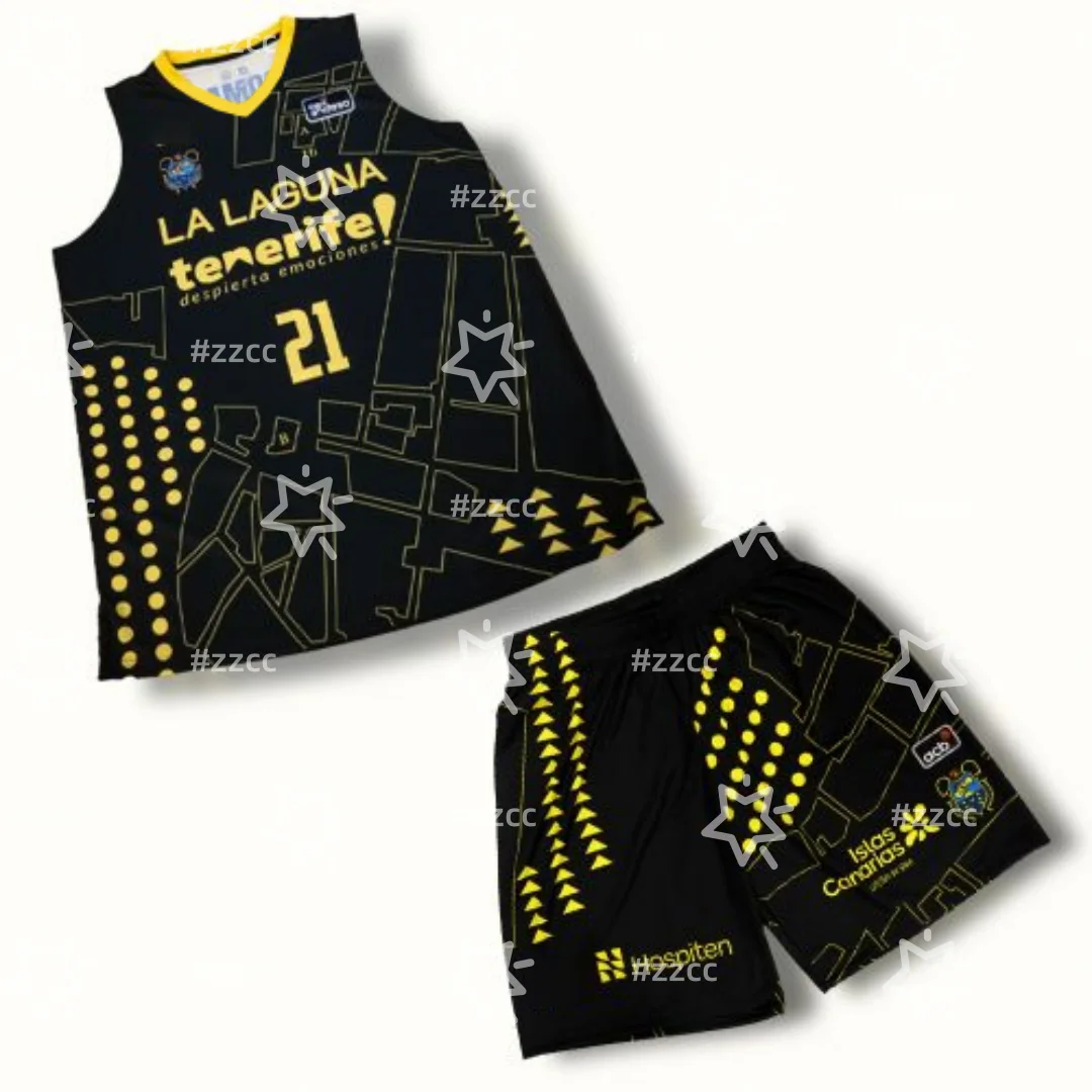 25-26 La Laguna Tenerife Heim-Basketballtrikot Trainingsset Herren-Shorts Sommer-Sportbekleidung Herren-T-Shirt Kinderbekleidung T-Shirt Damen