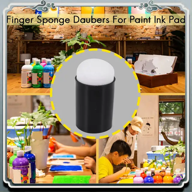 Premium 50Pcs Finger Sponge Dauber Painting Ink Pad Stamping Brush Craft Case Art Tools With Box Office School Drawing DIY Craft 2