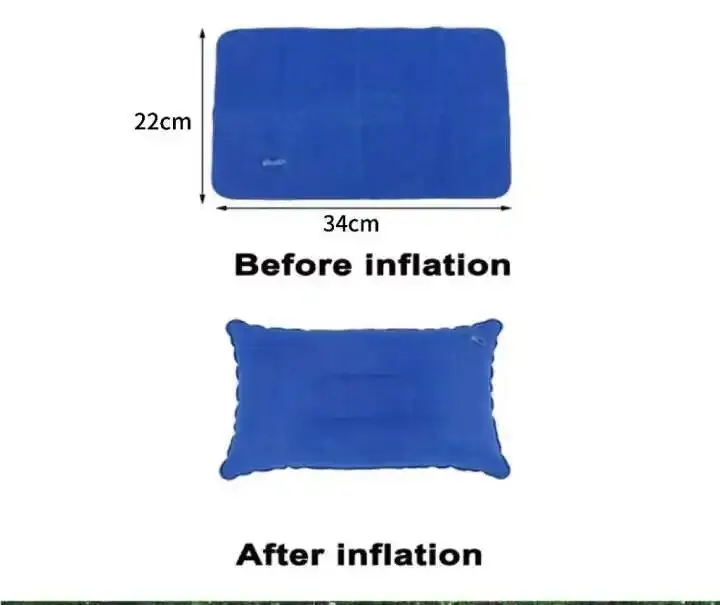 Description Picture 5 of itemPortable Fold Inflatable Air Pillow Outdoor Travel Sleeping Camping PVC Neck Stretcher Backrest Plane Comfortable Pillow