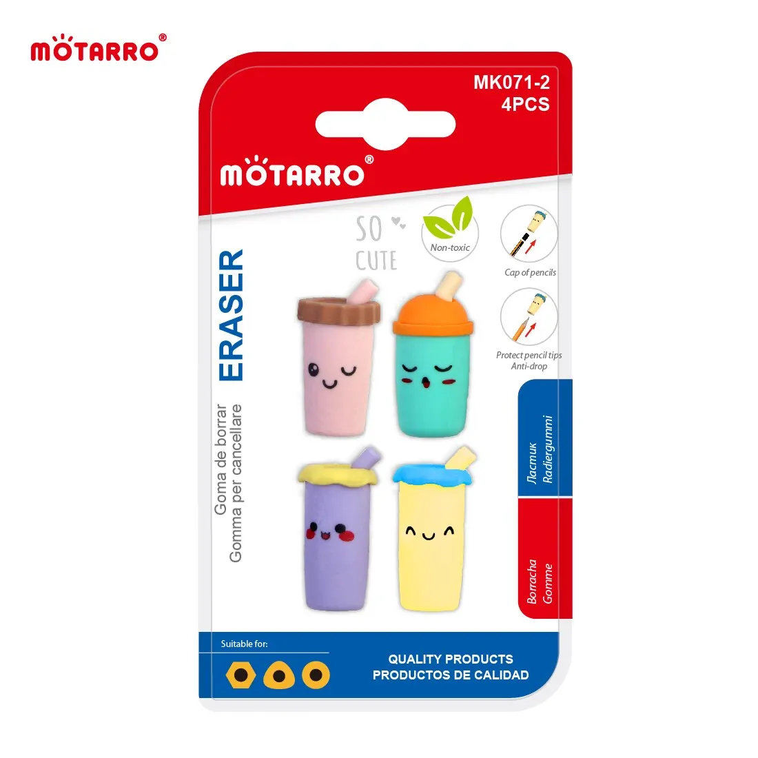 MOTARRO 4Pcs Cute Eraser Pencil Toppers Clip on Pencil for Students School Supplies Classroom Games Rewards Puzzle Erasers pencil eraser