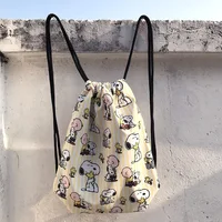 Snoopy boy girl drawstring drawstring pocket backpack sports household travel cartoon storage bag 1