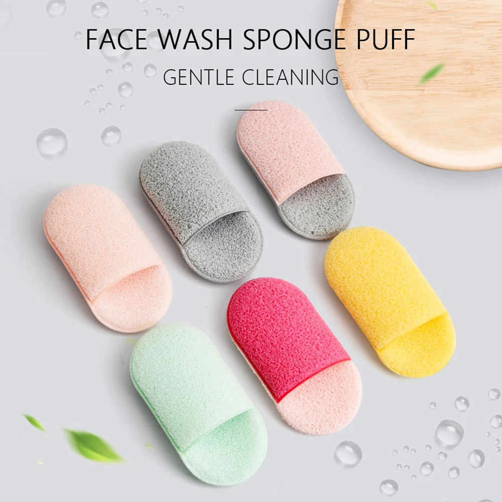 Portable Face Washcloth Camping Travel Oval Shape Face Cleaning Sponge Reusable Skin Makeup