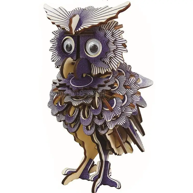 3d Puzzles Owl Model Wooden Educational Toy Handicrafts Diy 3d