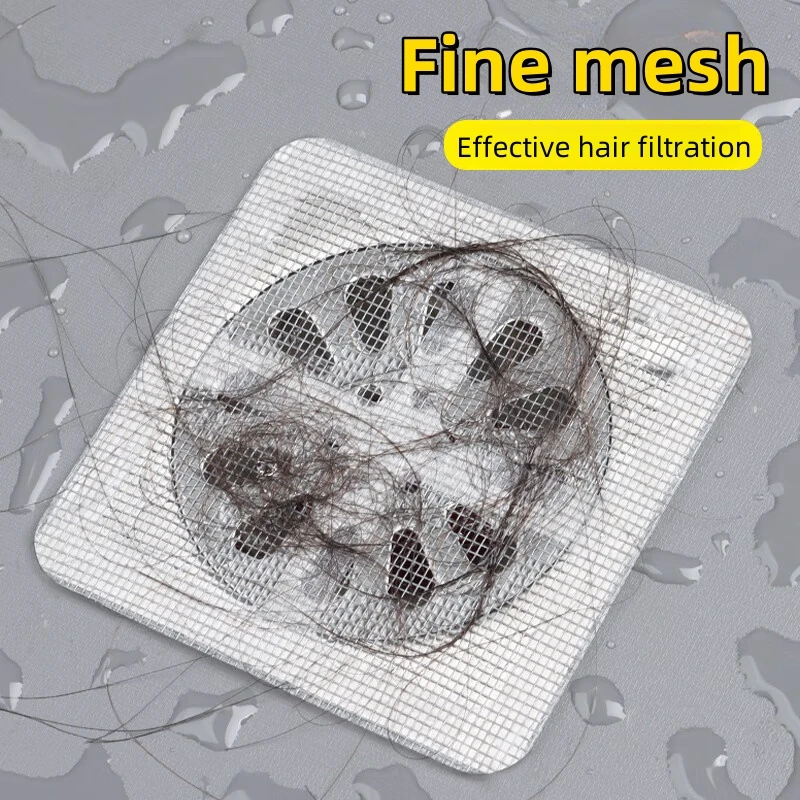Shower Drain Cover Disposable Hair Catchers for Shower Mesh Shower Drain Covers Floor Sink Strainer Filter Mesh Stickers Bathroom Accessories