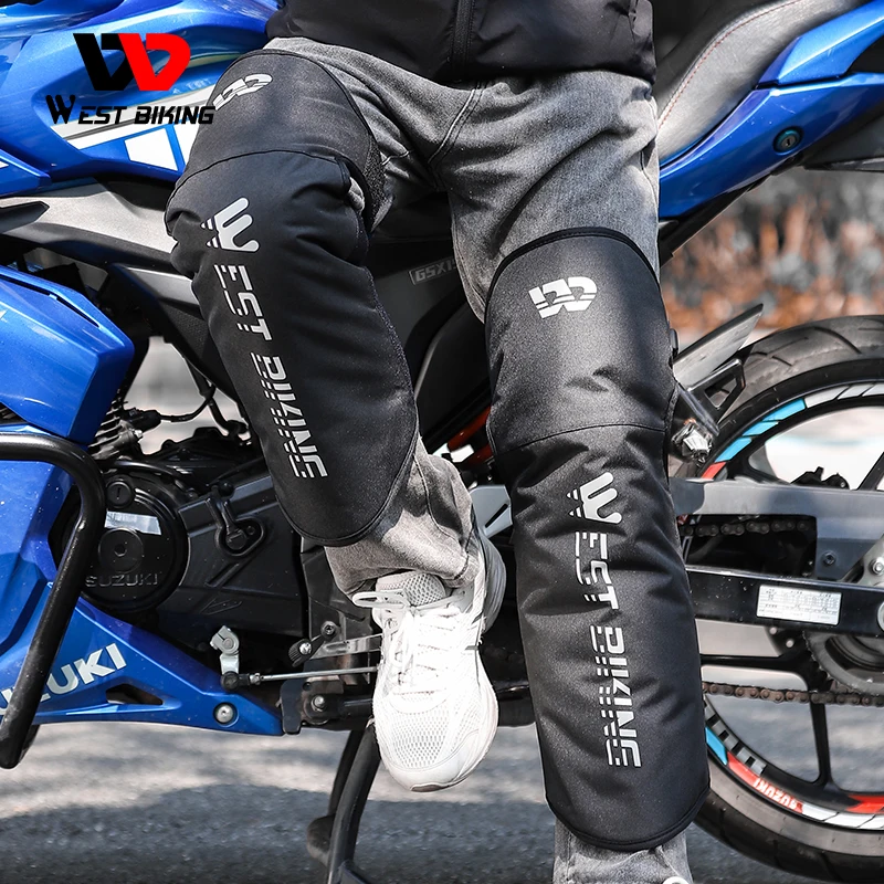 Chauffe-jambes WEST BIKING Moto Vélo Ski - Avec Protections Genoux Détachables - Noir Taille Unique