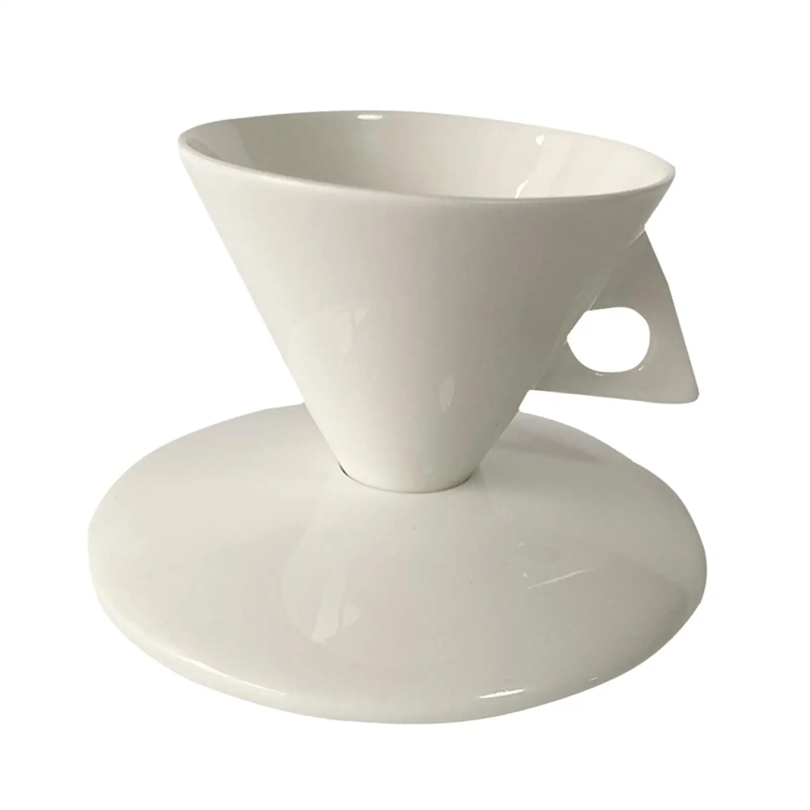 Modern Cone Cup and Saucer Set Espresso Tea Milk Coffee Latte Unique  Drinkware