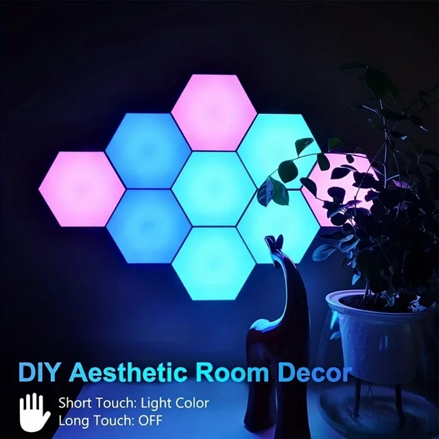1pc Touch Sensitive Night RGB Lighting, Geometric Module DIY Assembly Night Light,For Living Room, Bedrooms, DIY Lovers 1