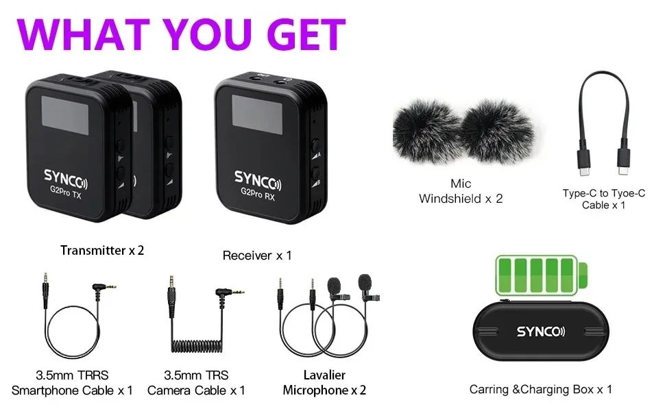 SYNCO G4 G2 A2 Mega G2A2 Max G2A2 Pro G2G2 2.4G Wireless