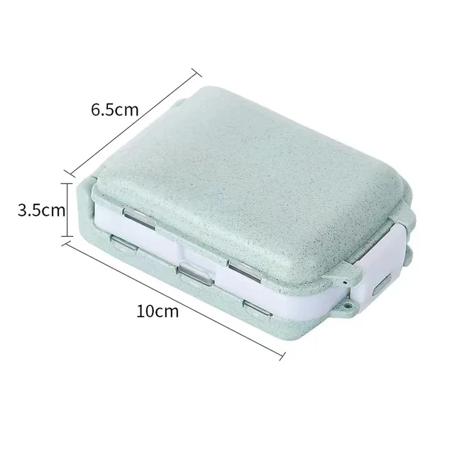Petite boîte à médicaments scellée à trois couches, pliable avec trois Sections et 8 compartiments, Mini boîte de rangement, 1 pièce 6