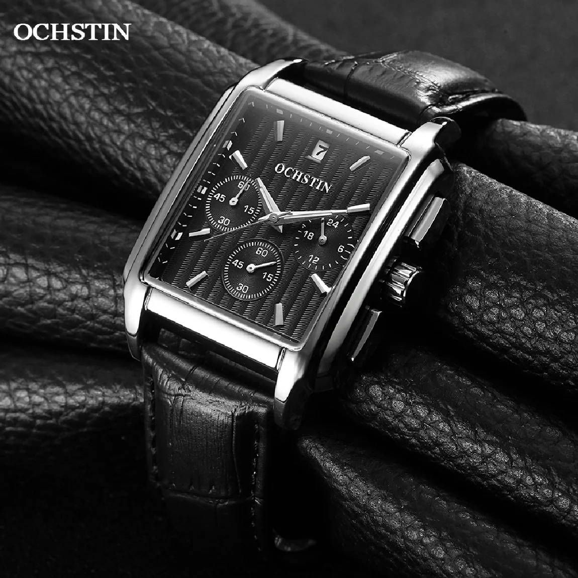

OCHSTIN Men's Watch Original 2021 Fashion Casual Chronograph Waterproof Quartz Wristwatch Leather Gift for Male ��ѧ�� �ާ�ا�ܧڧ�