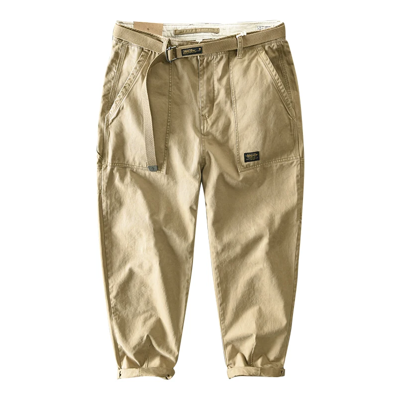 American Sle Retro Military een Loose Straight Casual Long Workwear Pants ex Versatile Comfortable Cotton Cargo Trousers