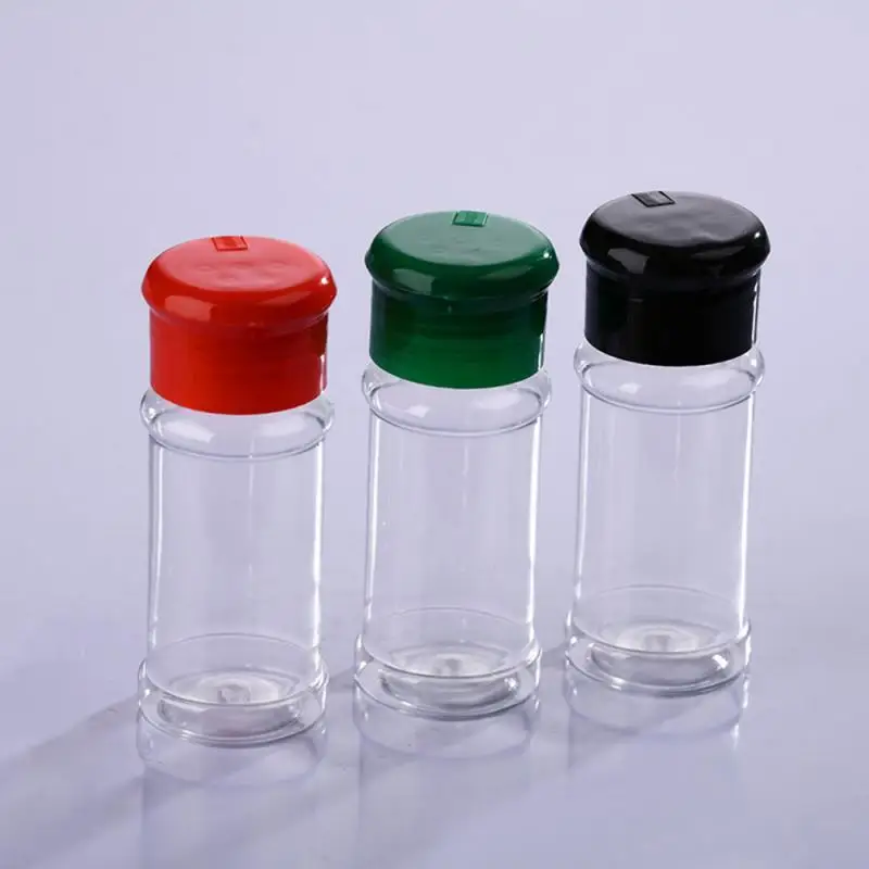 Spices Jars Plastic Bottle Kitchen Salt&Pepper Shaker Seasoning Container Barbecue Condiment Storage Box Lid Food Rack