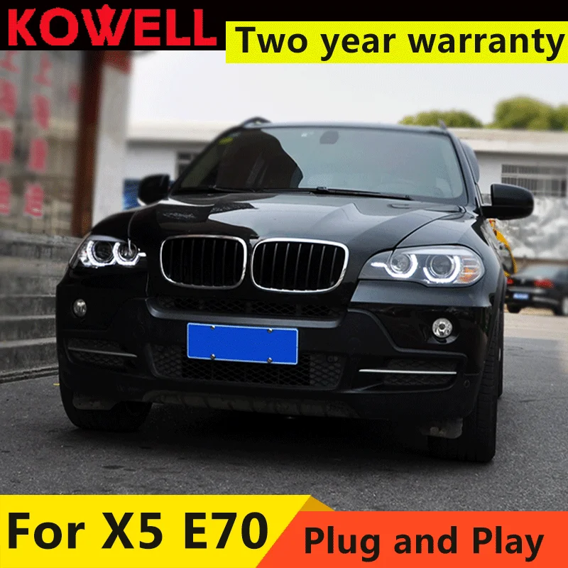 

Car accessories For BMW X5 E70 Headlights 2007-2013 LED Dynamic Headlights DRL Angel Eye Design Projector Lens Accessories