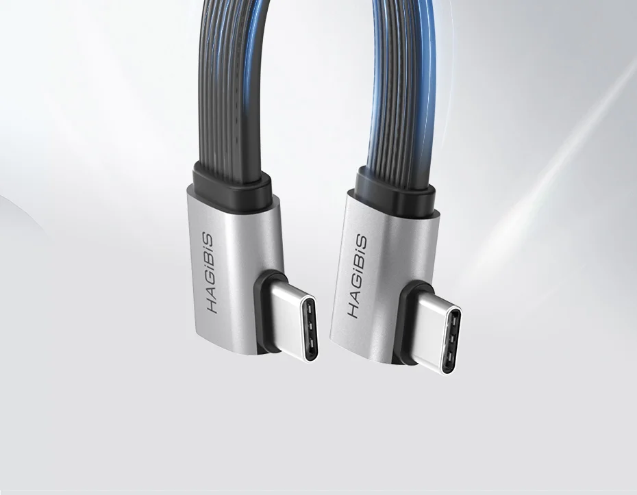 USB-C Short Cable USB4 V2.0 240W 80Gbps – L-Shaped Plug Hagibis