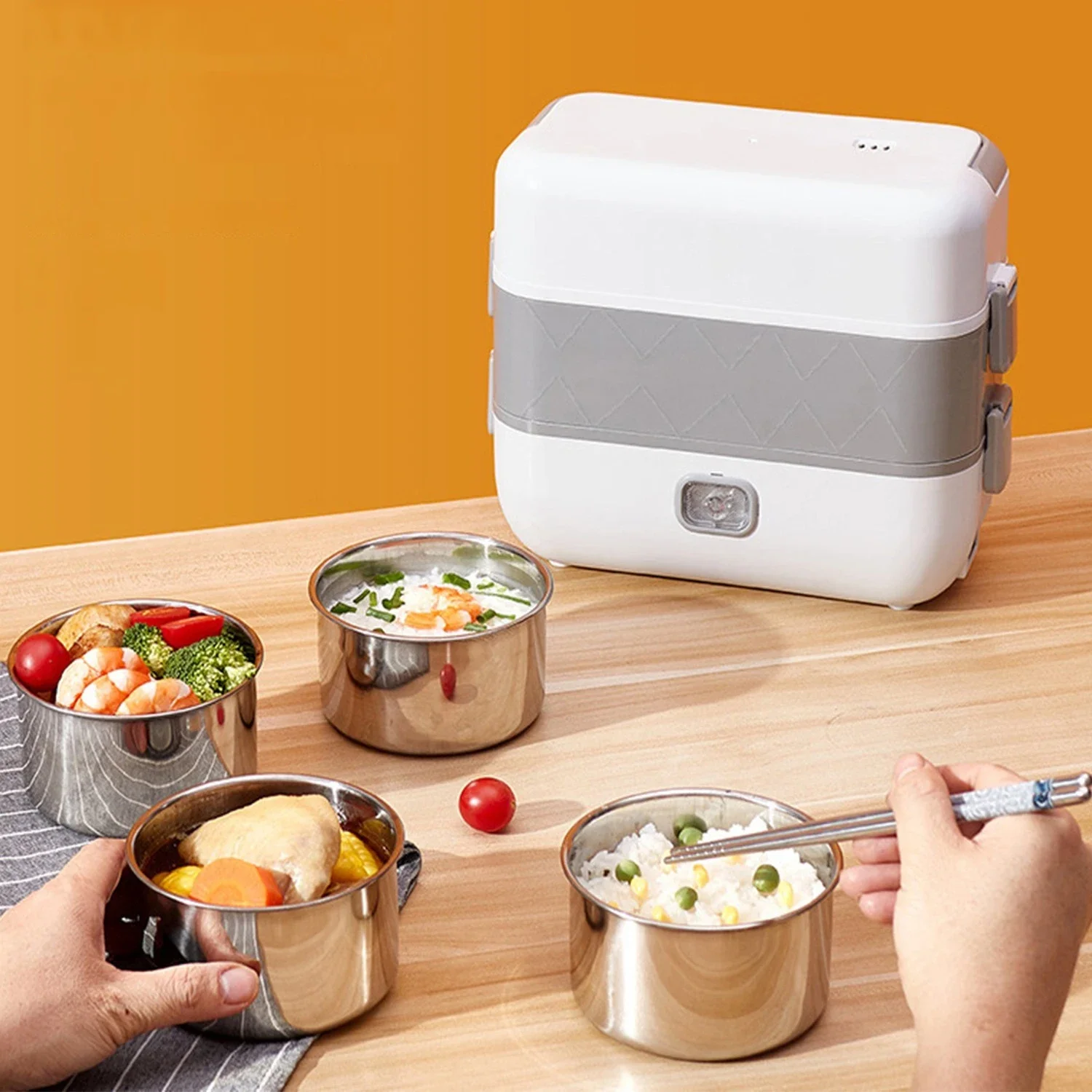  LIZEALUCKY Portable 100‑240V Household Electric Plug In Lunch  Box Split Mini Electric Lunch Box Home Multifunctional Food Warmer Food  Grade Material(US Plug): Home & Kitchen