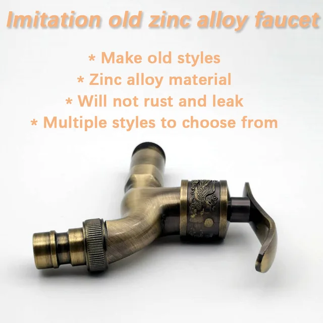 Fémkerti Otthoni Vízcsap Kapcsoló Szerszám Cseréje 1/2 "3/4" Tömlő Adapter Csatlakozó Antik Csaptelep Fürdőszoba Konyhai Sárgarézhez - Image 5