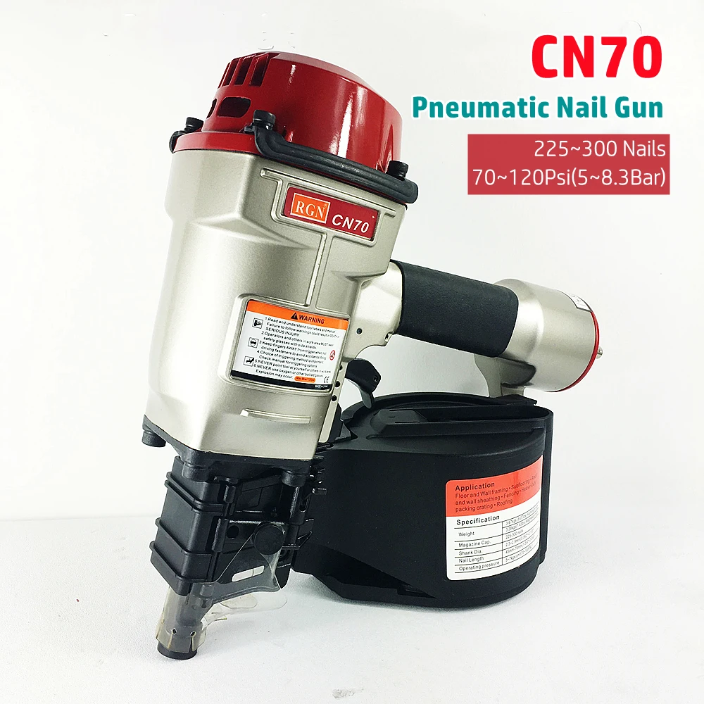 

CN70 Pneumatic Rolling Nail Gun Tray Straight Thread Nail Gun Air Roll Nailer For Wood Pallet Packaging Box Crate Cable Coil