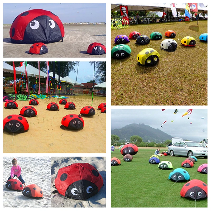 

free shipping ladybird kite soft kites for kids can walk not flying ripstop nylon outdoor game toys weifang kites factory