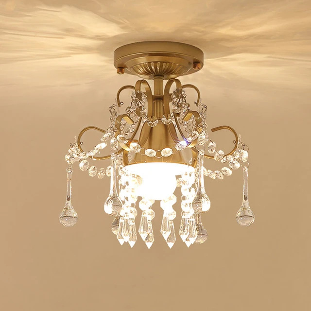 Lampe de luxe en cristal Transparent doré, hôtel, Villa, couloir, Vintage, vêtements, salle, appartement, décoration de la maison 1