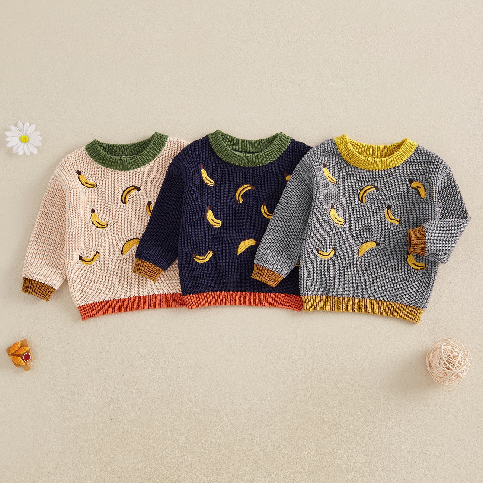 MISOWMNJOY Fashion Baby Girls Boys Knit Sweaters Toddler Casual Jumpers Winter Warm Clothes Long Sleeve Loose Pullovers