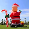 26FT Christmas Inflatable Santa Claus with Cindy Cane & Gift Boxes, Outdoor Blow Up Giant Santa Inflatable Christmas Decoration 2