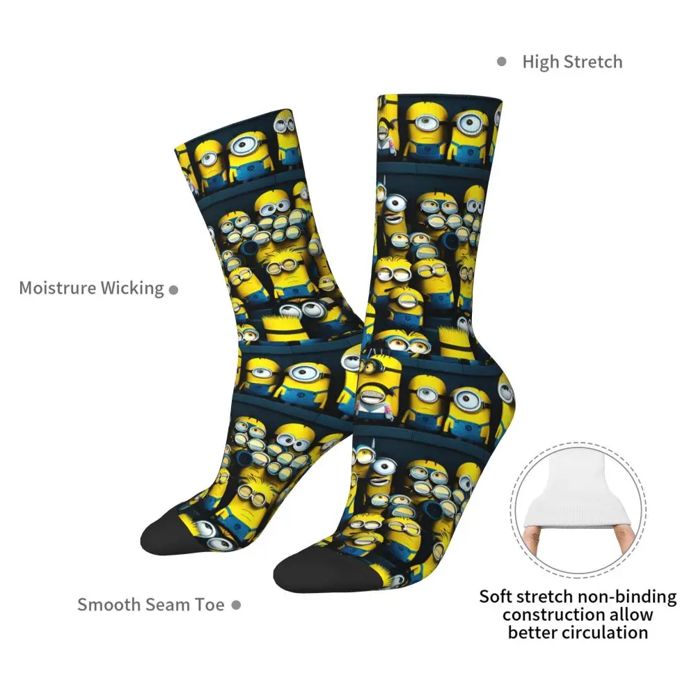 Custom Cool Print M- Minions Cartoon Socks for Women Men Stretchy Summer Autumn Winter M- Minions Bananas Crew Socks 137 Sf7f208cd93ab452297897d94b9e1d9b2T