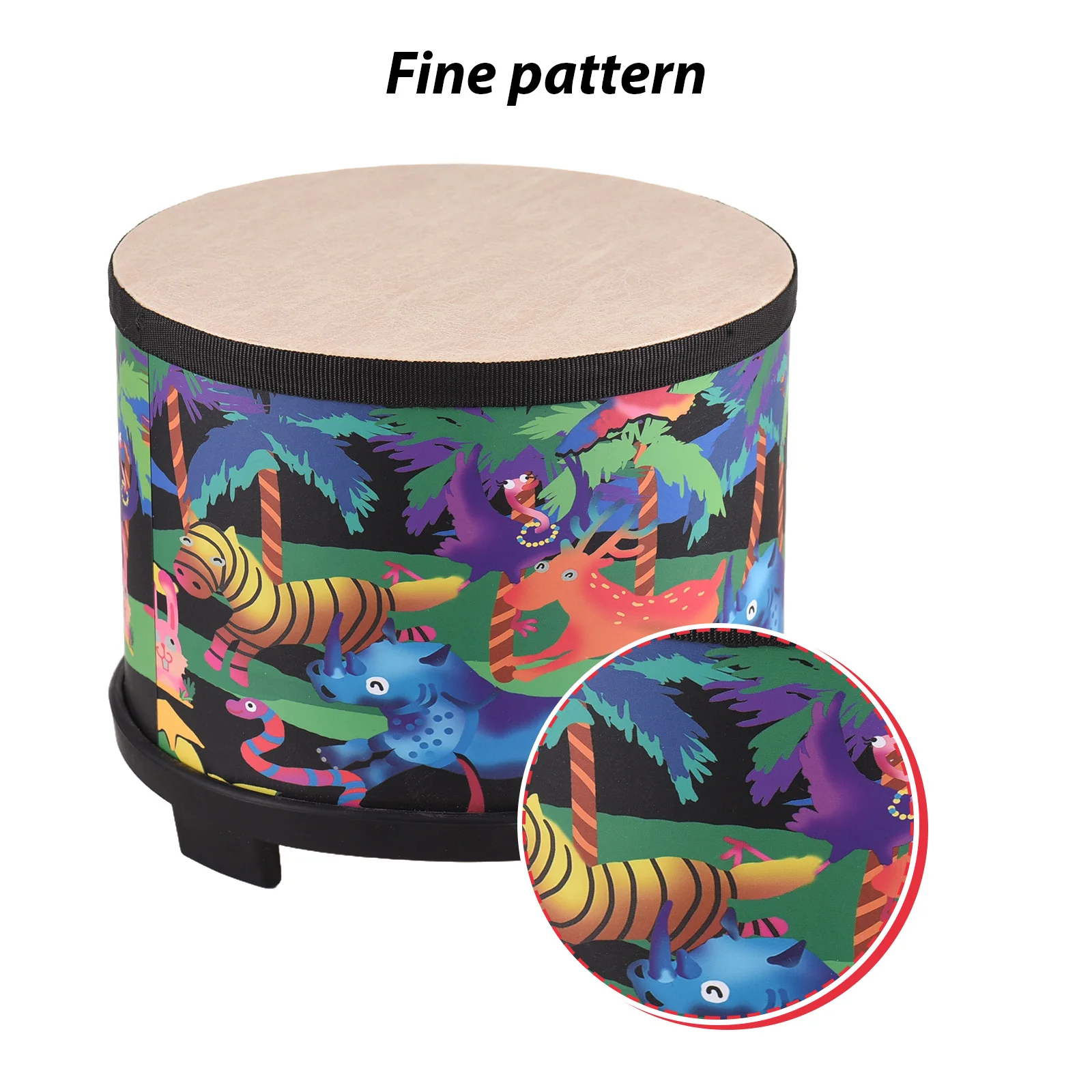 Drum Percussion Instrument 8-inch Floor Drum for Christmas Birthday Gift Bongo Floor Drums with2 Mallets Musical Instrument