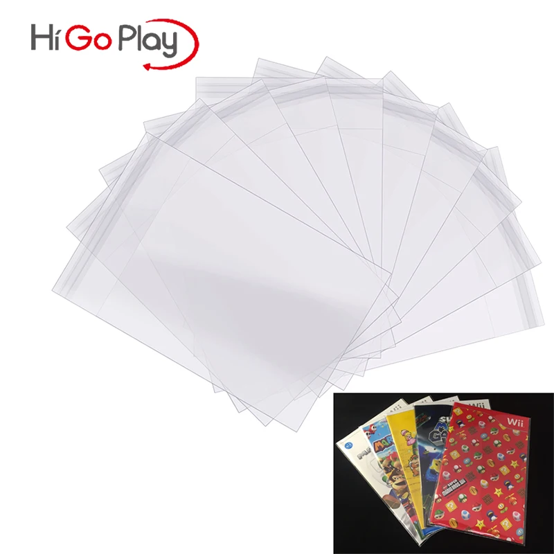 100/300Pcs Verpakking Hersluitbare Tas Game Case Opp Plastic Zakken Instructie Boekje Mouwen Voor Wii Wiiu Handleiding Clear zelfklevende