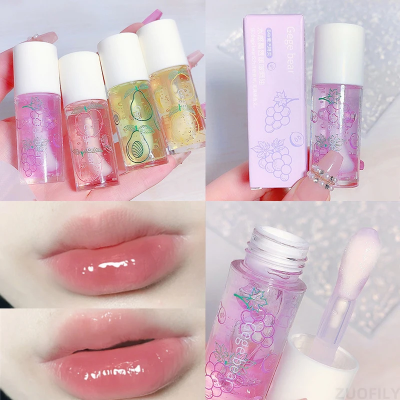 Fresh Fruit Lip Oil Grape Lipgloss With Soft Fat Lip Brush Create Jelly