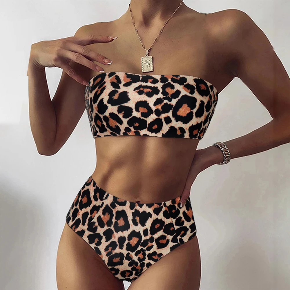Sexy Bikini Set 2023 Women Swimsuit Mujer High Waist Push Up Beachwear Bathing Suits Swimwear Brazilian Bandeau Bikini Woman