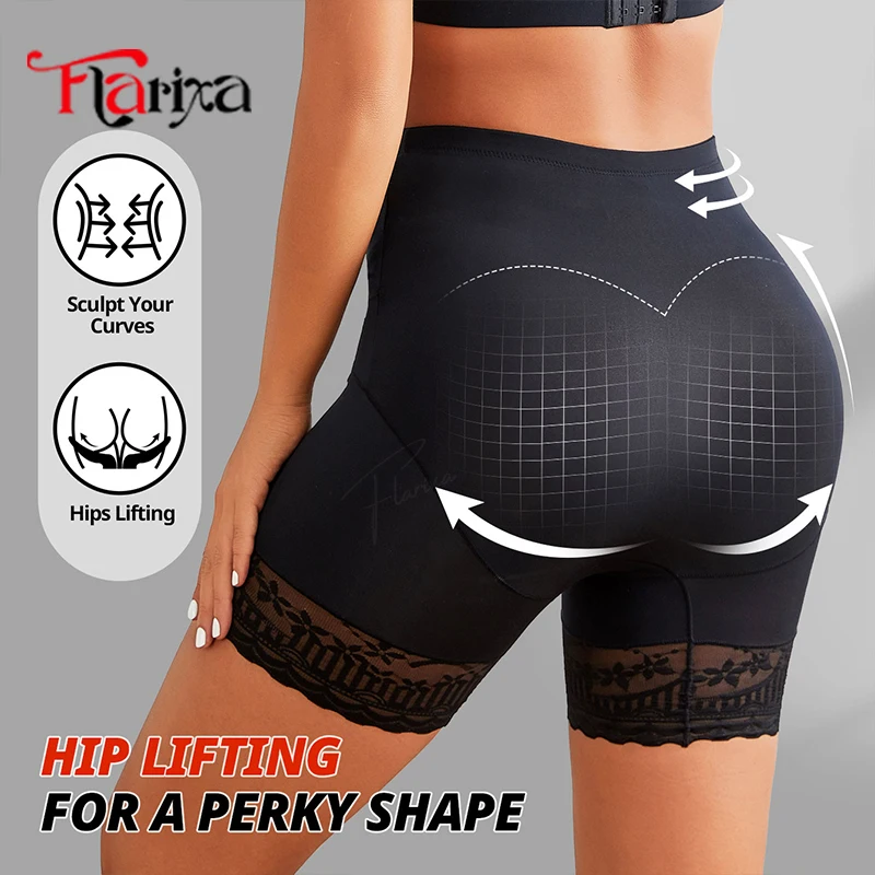 Flarixa Lace Safety Shorts High Waist Shaper Panties Belly Compression for Woman Boxers Thighs Shapewear Shorts Anti Chafing safety shorts high waist shorts high waist panties lace panties high waist underwear
