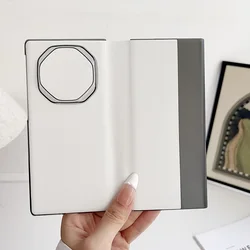 Leather Smart View Window Protective Book Cover for Huawei Mate XT Ultimate (WHITE)