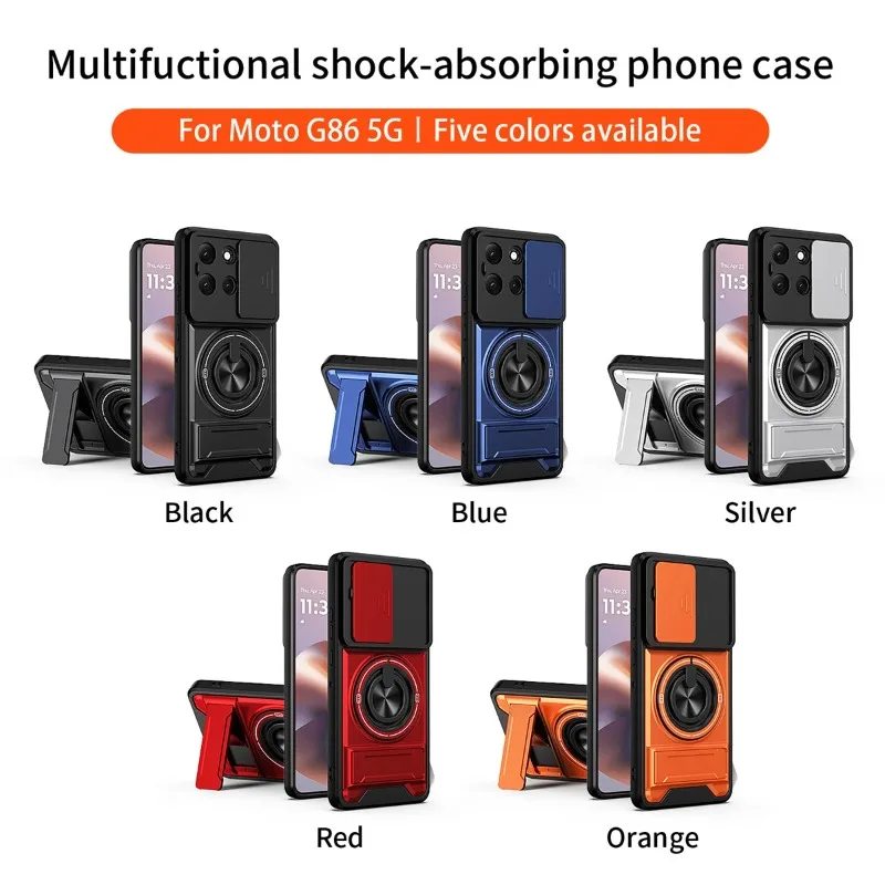 Magnetic Phone Case with Slide Camera Protection & Ring Stand Cover