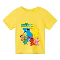 Kids Summer Short Sleeve Girls & Boys T shirt The Sesame Street Elmo Cartoon Print Children's T-shirt Funny Baby Clothes 2