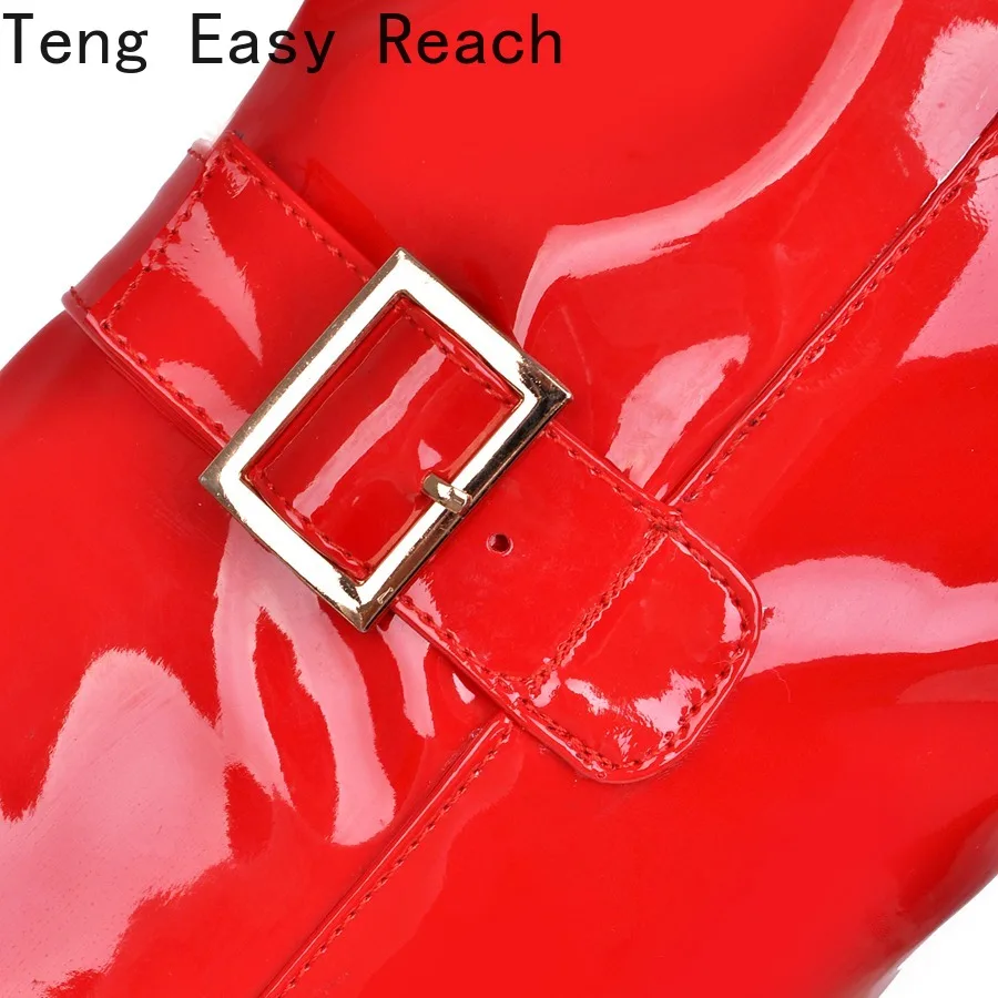 Sexy Over The Knee Boots Women Platform Fashion High Heels Thigh High Boots Patent Leather Women's Winter Shoes Red,women high heel boots