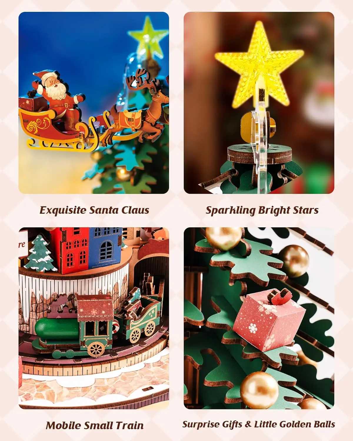 Robotime 3D Wooden Puzzles Music Box Christmas Melody Tree Wooden Model Kits for Adults to Build Best Gifts for Adults and Kids - Image 3