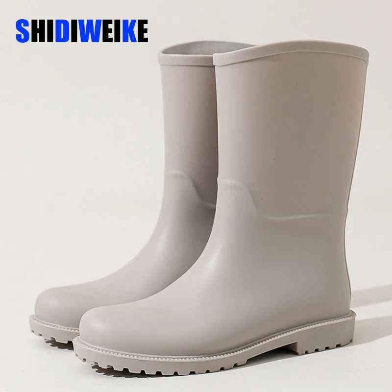 

SDWK Women Rain Boots New Trend Walking Casual Shoes Waterproof Mid-Calf Boots Thick Bottom Jelly Boot Bottes De Pluie AD4751