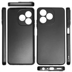 Enhanced Blackview Wave 9C Silicone Phone Case with Back Finger Ring - Soft TPU Protection for Case & Holder (Black TPU Case)