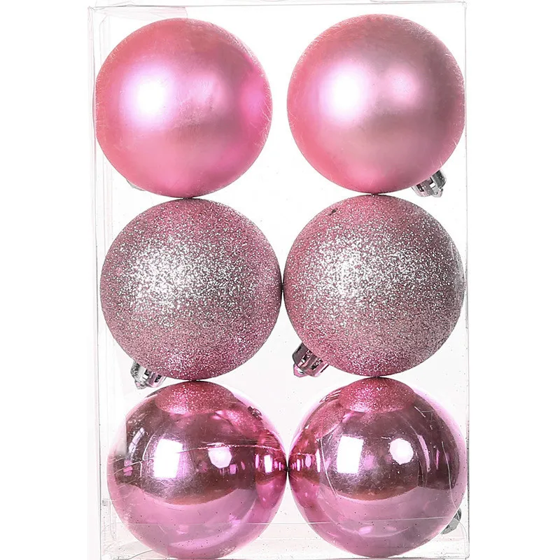 thumbnail image 1 of 6 piezas/caja de bolas de Navidad para árbol de Navidad, 4/6/8 cm, bolas de Navidad multicolor, adornos para jardín, fiestas, hogar, decoraciones de Año Nuevo 2025, 1 of 5