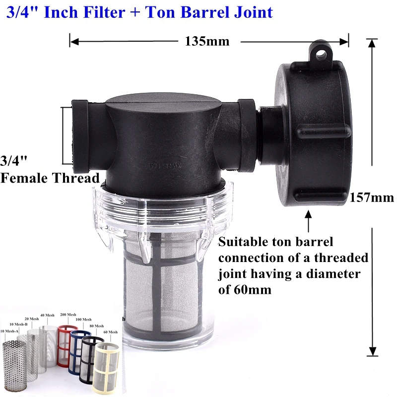 1/2 3/4 Inch Watering Irrigation Filter For IBC Ton Barrel Filter Ton Barrel Joint Garden Hose Connector Aquarium Pump Strainer 