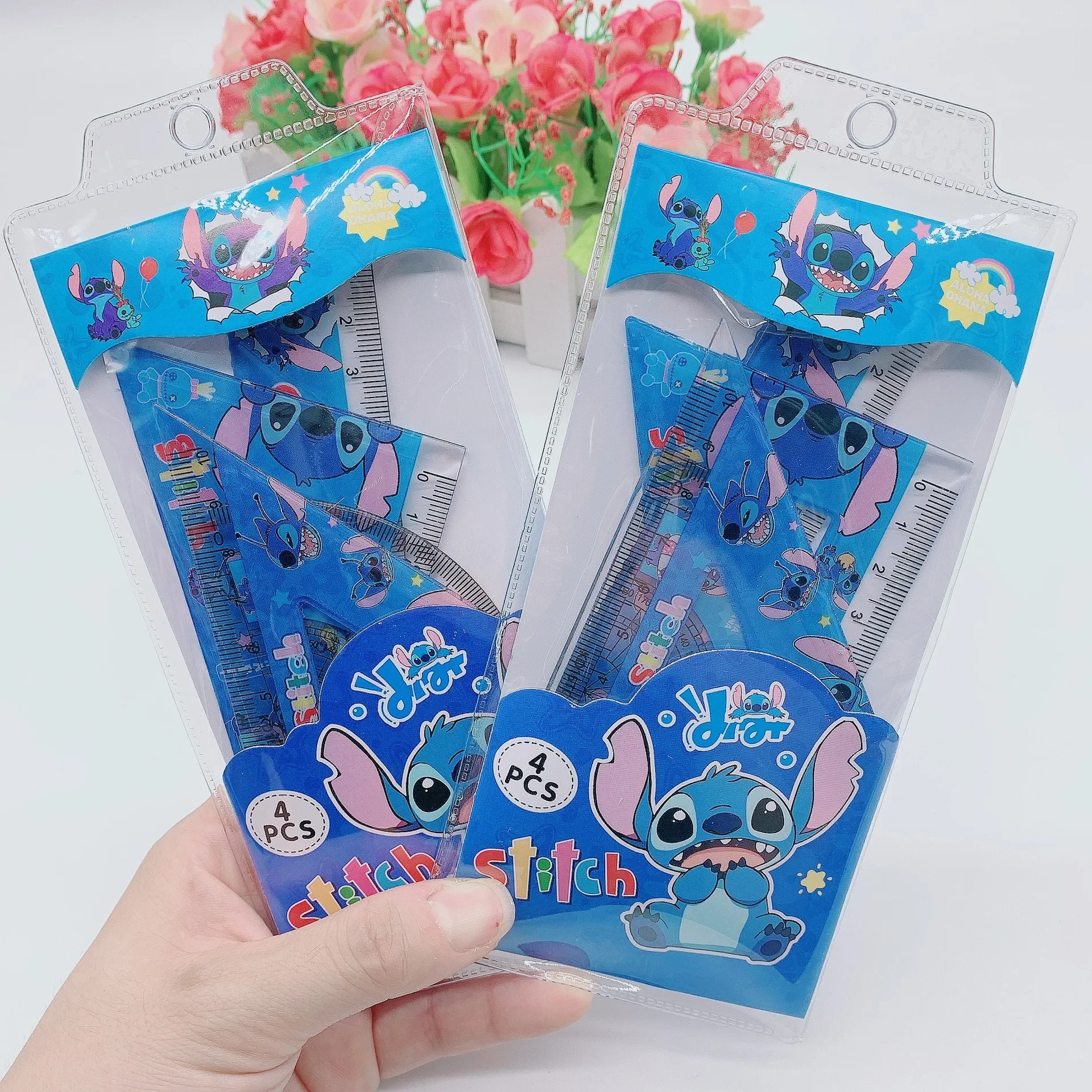 Ruler Set 1Set For Student Study Stationery Triangle Protractor MINISO Stitch