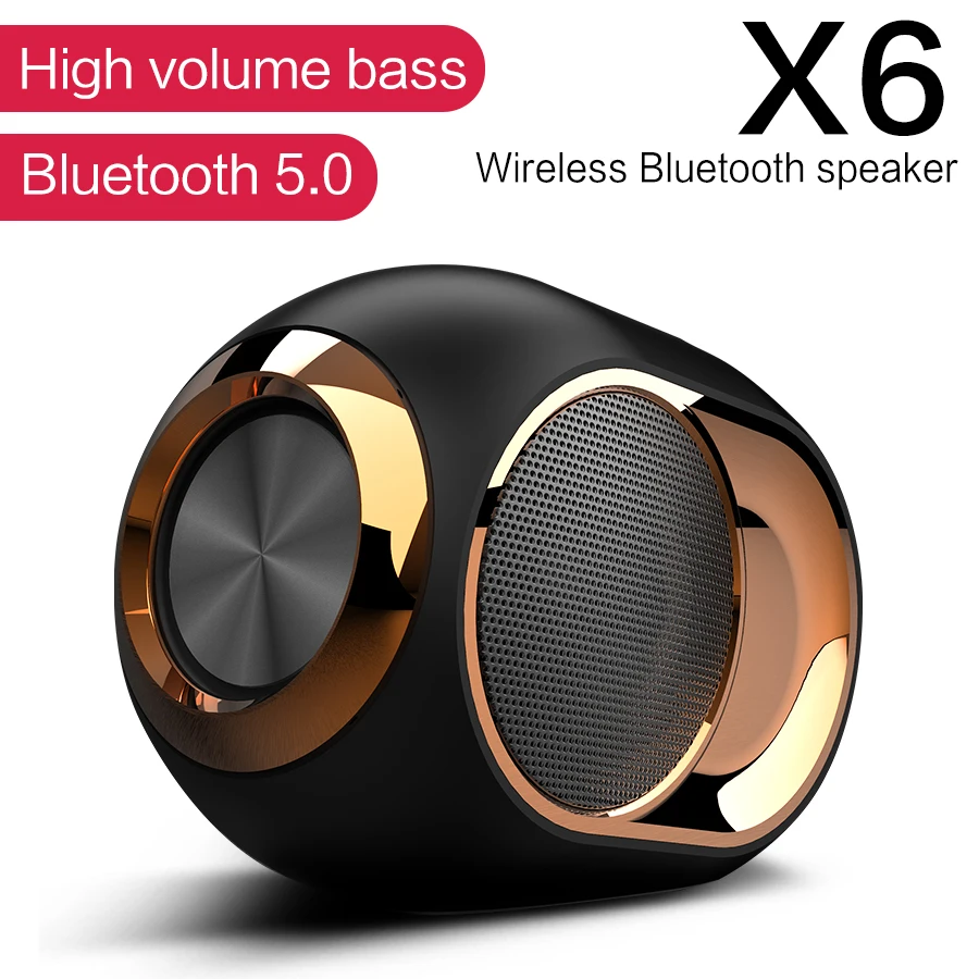 

X6 Bluetooth 5.0 TWS Portable Wireless Loudspeakers Waterproof Outdoor Stereo Music For Phone PC Support TF AUX USB FM Speaker